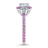 Marquise Halo Pink Sapphire Accent Ring