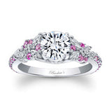 Vintage Marquise Pink Sapphire Accent Engagement Ring