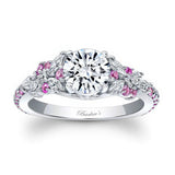 Vintage Marquise Pink Sapphire Accent Moissanite Engagement Ring