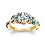 Vintage Marquise Blue Diamond Accent Engagement Ring