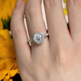 1 carat Halo Moissanite Engagement Ring