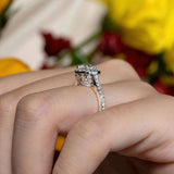 1 carat Halo Moissanite Engagement Ring