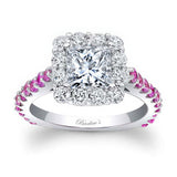 Pink Sapphire Accent Princess Ring