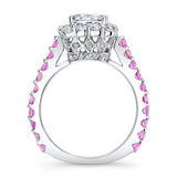 Pink Sapphire Accent Princess Ring