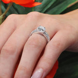 Halo Moissanite Wedding Set
