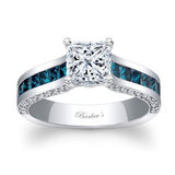Princess Cut Blue Diamond Accent Ring