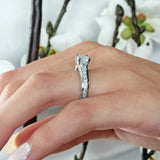 Round And Princess Cut Diamond Ring
