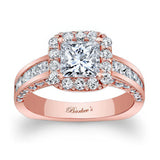 Princess Cut Halo Diamond Ring