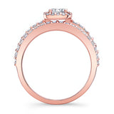 Half Carat Moissanite Halo Ring Set