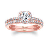 Half Carat Moissanite Halo Ring Set