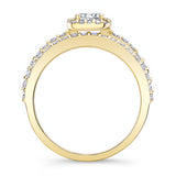 Half Carat Moissanite Halo Ring Set