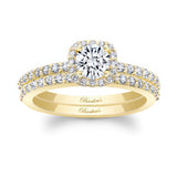 Half Carat Moissanite Halo Ring Set