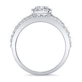 Half Carat Moissanite Halo Ring Set