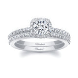 Half Carat Moissanite Halo Ring Set