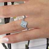 Vintage Princess Cut Halo Ring