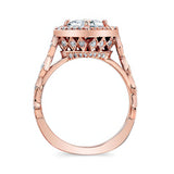 Vintage Princess Cut Halo Ring