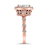 Vintage Princess Cut Halo Ring
