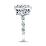 Vintage Princess Cut Halo Ring