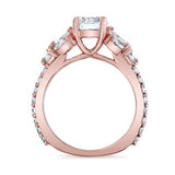 Marquise And Round Moissanite Engagement Ring