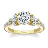 Marquise And Round Moissanite Engagement Ring