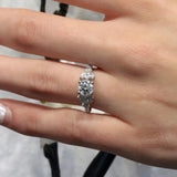 Marquise And Round Moissanite Engagement Ring