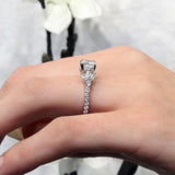 Marquise And Round Moissanite Engagement Ring