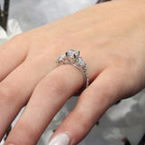 Marquise And Round Moissanite Engagement Ring