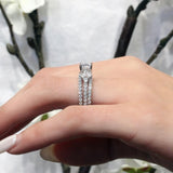 Marquise And Round Moissanite Ring Set With 2 Bands