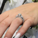 Marquise And Round Moissanite Ring Set With 2 Bands