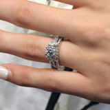 Marquise And Round Moissanite Ring Set