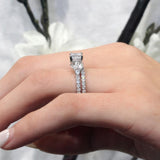 Marquise And Round Moissanite Ring Set