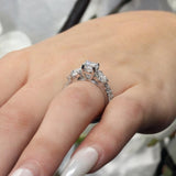Marquise And Round Moissanite Ring Set