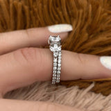 Marquise And Round Moissanite Ring Set
