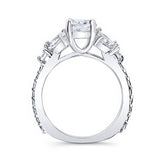 Marquise And Round Moissanite Ring Set