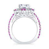 2 Carat Halo Pink Sapphire And Diamond Ring