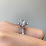 2 Carat Moissanite Halo Diamond Ring