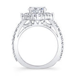 2 Carat Moissanite Halo Diamond Bridal Set