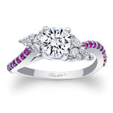 Round Pink Sapphire Accent Ring