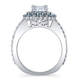 Blue Diamond Accent Sunflower Ring