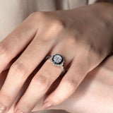 Black Diamond Accent Moissanite Sunflower Ring