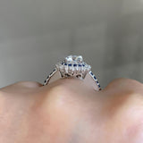 Blue Sapphire Accent Sunflower Ring