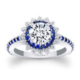Blue Sapphire Accent Sunflower Ring