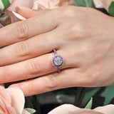 Pink Sapphire Accent Sunflower Ring