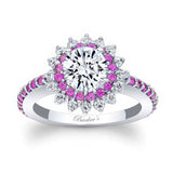 Pink Sapphire Accent Sunflower Ring