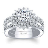 Moissanite Sunflower Bridal Set With 2 Bands