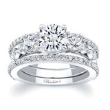 Vintage 3 Stone Moissanite Ring Set With 2 Bands