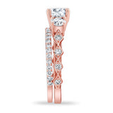 Vintage 3 Stone Moissanite Ring Set