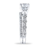 Vintage 3 Stone Moissanite Ring Set