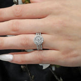 Cathedral Halo Moissanite Engagement Ring