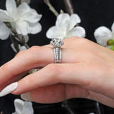 Cathedral Halo Moissanite Engagement Ring